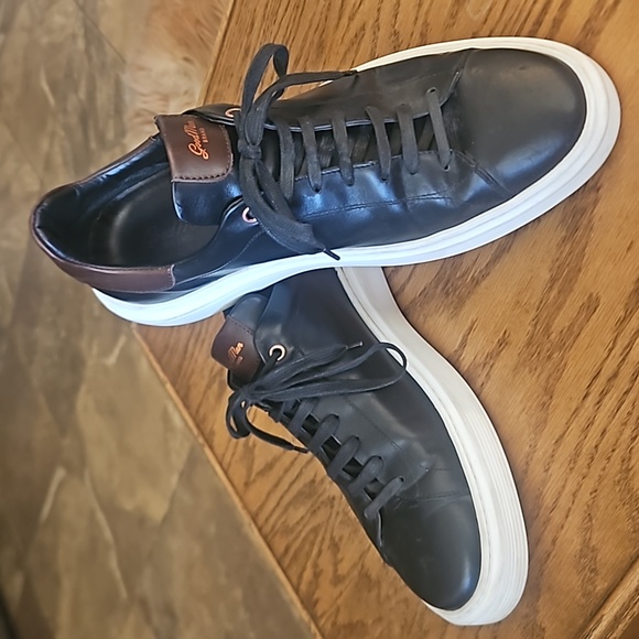 Good Man Legend London Nappa Black Leather Sneakers - Made in Italy - Size 13